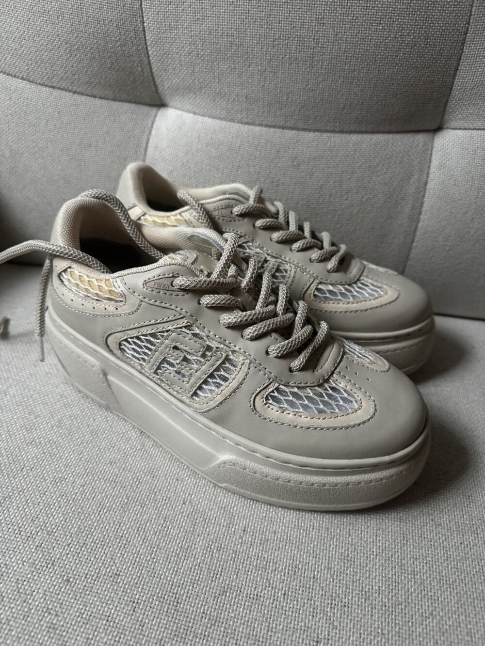 Fendi Match platform sneakers in Sand